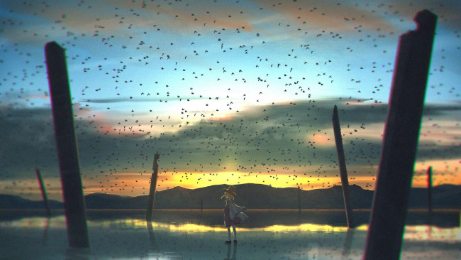 Обои картинки фото аниме, touhou, девушка, взгляд, фон