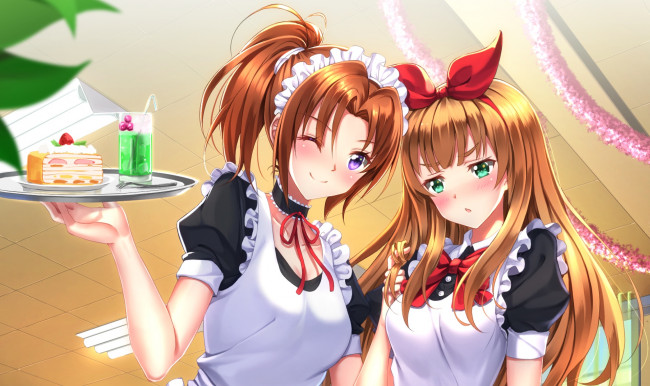 Обои картинки фото аниме, sound horizon, девушки, взгляд, фон