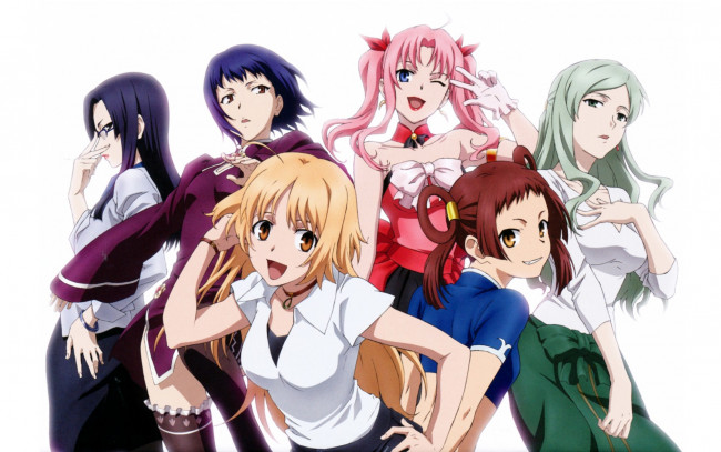 Обои картинки фото аниме, canaan, взгляд, фон, девушки