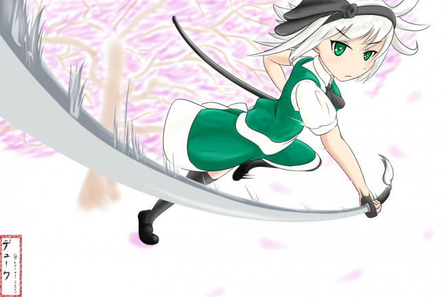 Обои картинки фото аниме, touhou, девушка, фон, взгляд
