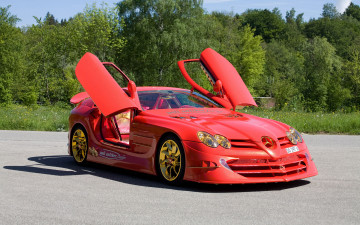 Картинка mercedes-benz+slr+mclaren+999+red+gold+dream+2011 автомобили mercedes-benz slr mclaren 999 red gold dream 2011