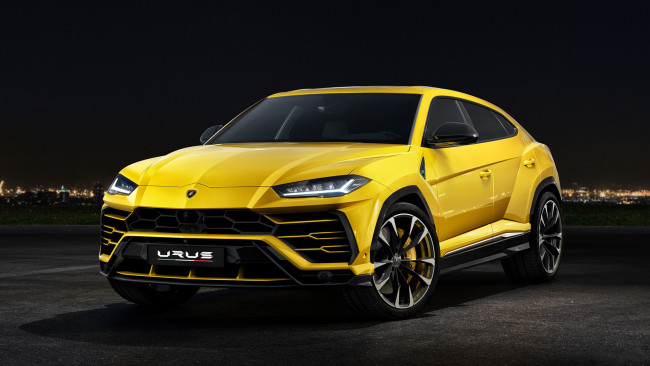 Обои картинки фото lamborghini urus 2019, автомобили, lamborghini, urus, 2019, жёлтый