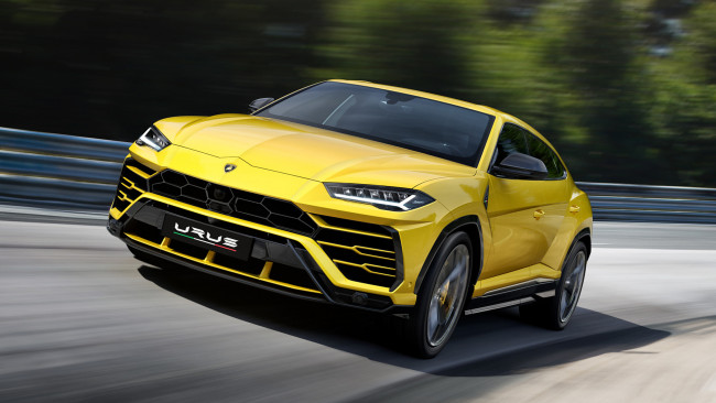Обои картинки фото lamborghini urus 2019, автомобили, lamborghini, urus, 2019, жёлтый