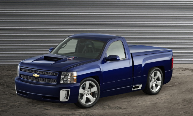Обои картинки фото chevrolet silverado 427 concept 2014, автомобили, chevrolet, 2014, синий, concept, 427, silverado