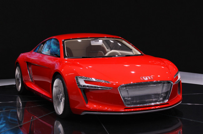 Обои картинки фото audi e-tron 2009, автомобили, audi, e-tron, 2009, красный