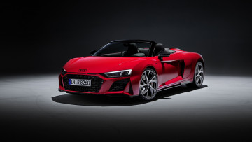 Картинка 2019+audi+r8+v10+rwd+spyder автомобили audi 2019 кабриолет rwd v10 новинки авто spyder r8 красный