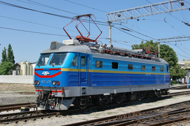 Обои картинки фото электровоз чс2, техника, электровозы, электровоз, чс2, локомотив, рельсы