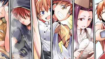 обоя аниме, shokugeki no soma, кухня, сомы