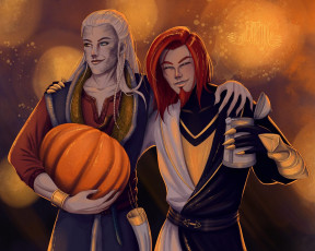 Картинка фэнтези существа мужчины кружка тыква когти