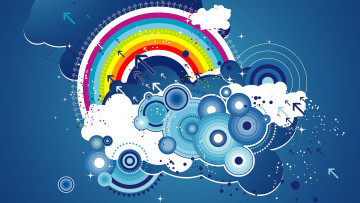 Картинка векторная+графика -графика+ graphics круги стрелки радуга облако