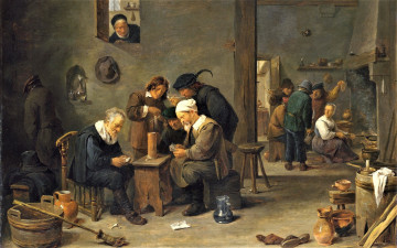 Картинка иероним+босх +карточные+игры рисованное живопись люди дом быт игра