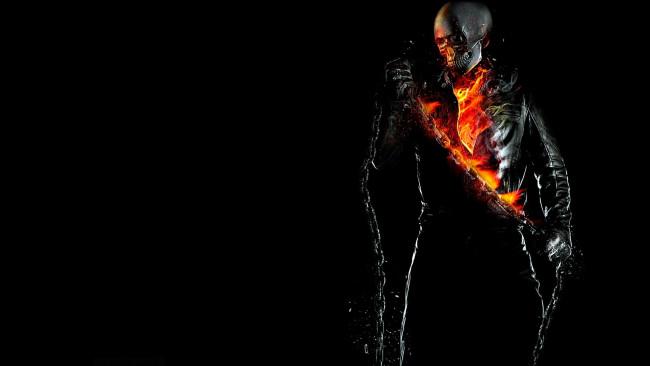 Обои картинки фото кино фильмы, ghost rider,  spirit of vengeance, демон, огонь, цепи