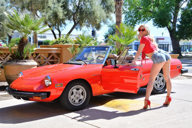 Обои картинки фото автомобили, -авто с девушками, sage, pillar, porsche, spider