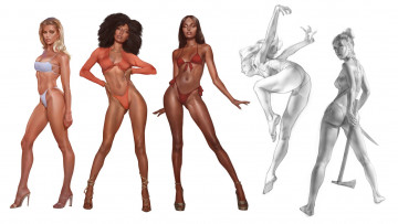 Картинка рисованное люди девушки