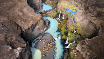 обоя природа, водопады, скалы, река, камни, берега, плато