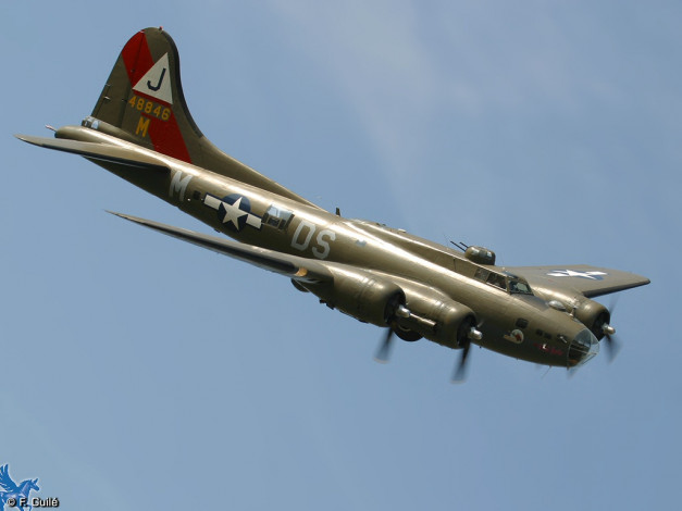 Обои картинки фото авиация, боевые, самолёты, boeing b-17 flying fortress