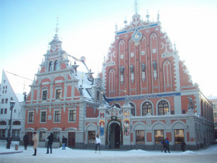 Картинка старая рига дом Черноголовых города латвия