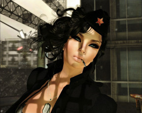 Картинка 3д графика people люди девушка пилотка