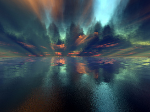 Обои картинки фото 3д, графика, sea, undersea, море, облака