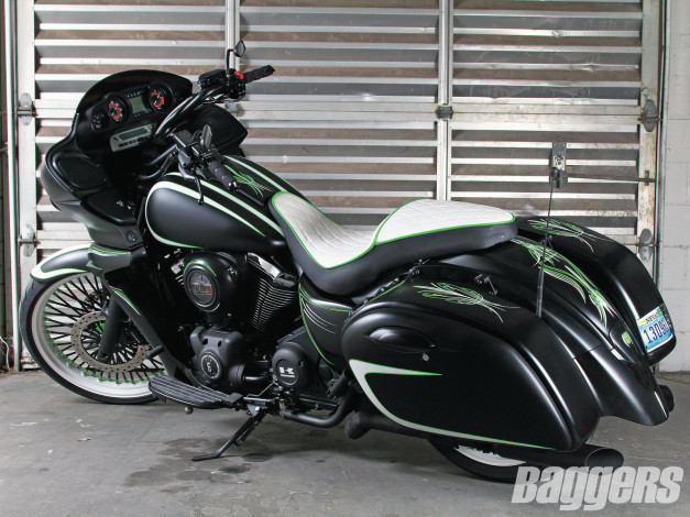 Обои картинки фото мотоциклы, customs, kawasaki