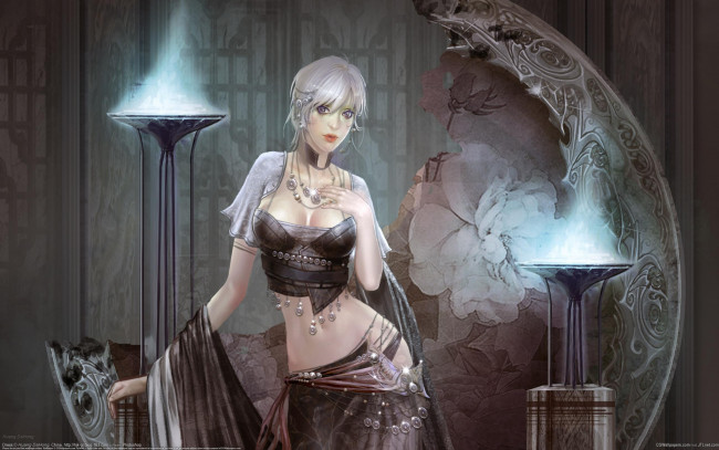 Обои картинки фото huang, dahong, фэнтези, девушки