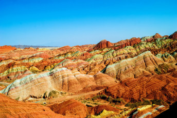 Картинка zhangye+national+geopark+++danxia+китай природа горы danxia китай цветные geopark zhangye