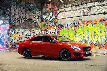 Картинка 2013+mercedes-benz+cla220+cdi автомобили mercedes-benz граффити красная