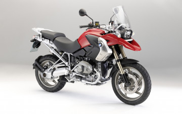 Картинка мотоциклы bmw r-1200-gs 2009 красный