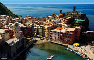 Картинка вернацца города амальфийское+и+лигурийское+побережье+ италия лигурия дома море побережье