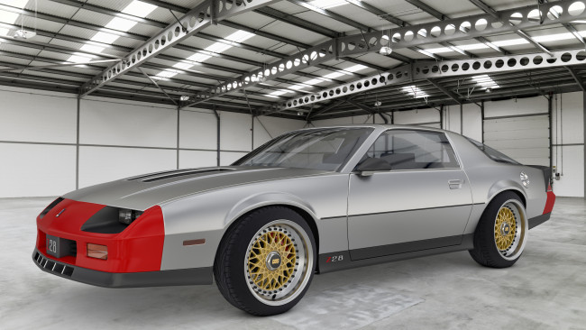 Обои картинки фото автомобили, 3д, z28, chevrolet, 1990, camaro