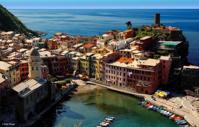 Обои картинки фото вернацца, города, амальфийское и лигурийское побережье , италия, лигурия, дома, море, побережье