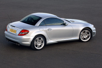 обоя автомобили, mercedes-benz, amg, slk, 55, светлый, r171, uk-spec