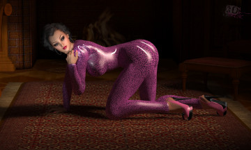 Картинка 3д+графика люди+ people взгляд девушка латекс фон