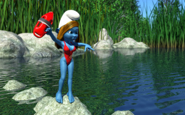 Картинка 3д+графика существа+ creatures вода троль камни взгляд