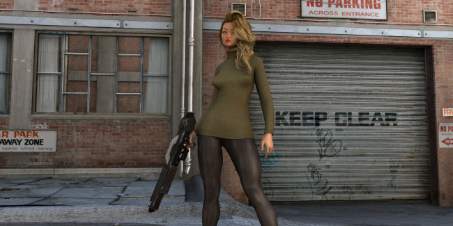 Обои картинки фото 3д графика, фантазия , fantasy, девушка, взгляд, фон, оружие