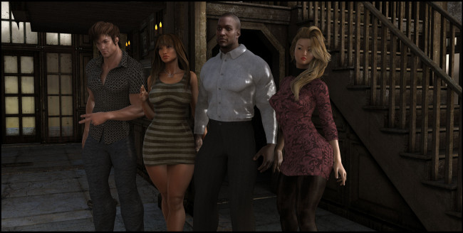 Обои картинки фото 3д графика, люди , people, мужчины, улица, взгляд, девушки