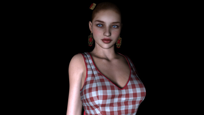 Обои картинки фото 3д графика, люди , people, взгляд, девушка, фон