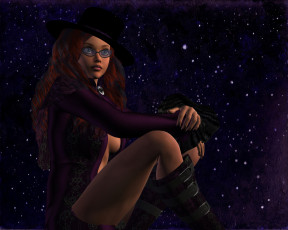 обоя 3д графика, фантазия , fantasy, фон, взгляд, девушка