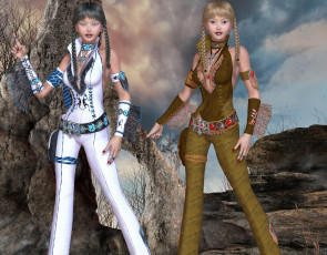 Картинка 3д+графика люди+ people фон взгляд девушки