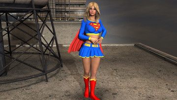 Картинка 3д+графика фантазия+ fantasy супермен фон взгляд девушка