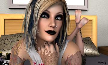 Картинка 3д+графика люди+ people взгляд девушка фон