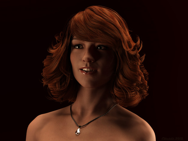 Обои картинки фото 3д графика, портрет , portraits, улыбка, фон, девушка, взгляд