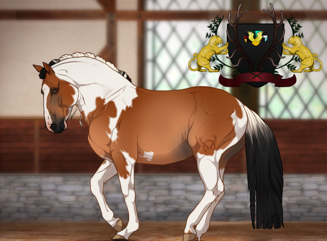 Обои картинки фото рисованное, животные,  лошади, лошадь, фон