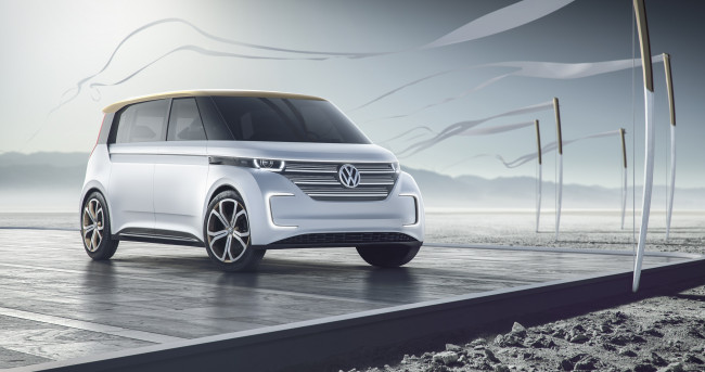 Обои картинки фото автомобили, рисованные, volkswagen, 2016г, budd-e