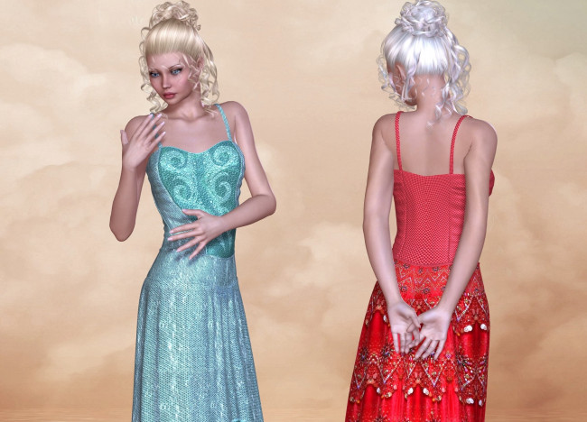 Обои картинки фото 3д графика, люди , people, фон, взгляд, девушки