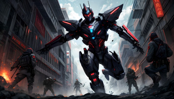 Картинка фэнтези роботы +киборги +механизмы нейросети графика нейроарт ai art нейронные сети рисунки нейро искусство