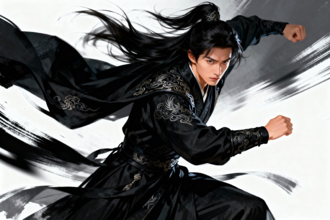 Обои картинки фото рисованное, люди, парень, китай, наряд