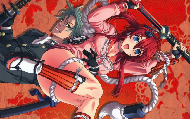 Обои картинки фото samurai, girls, аниме, мунэакира, Ягю, дзюбэй