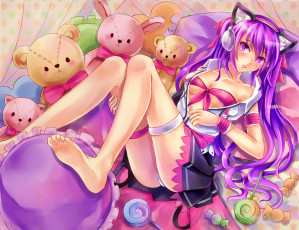 Картинка аниме headphones instrumental игрушки наушники мишки