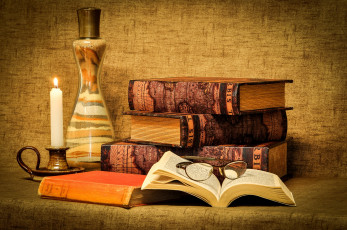 Картинка разное канцелярия книги очки свеча